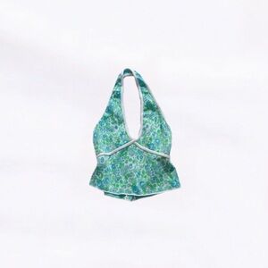 zara ⋆ floral knit halter top